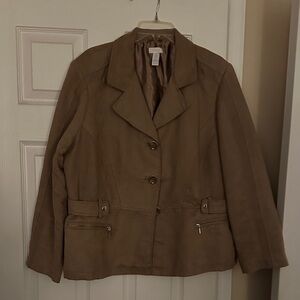 Chico's Tan Blazer with Button Details